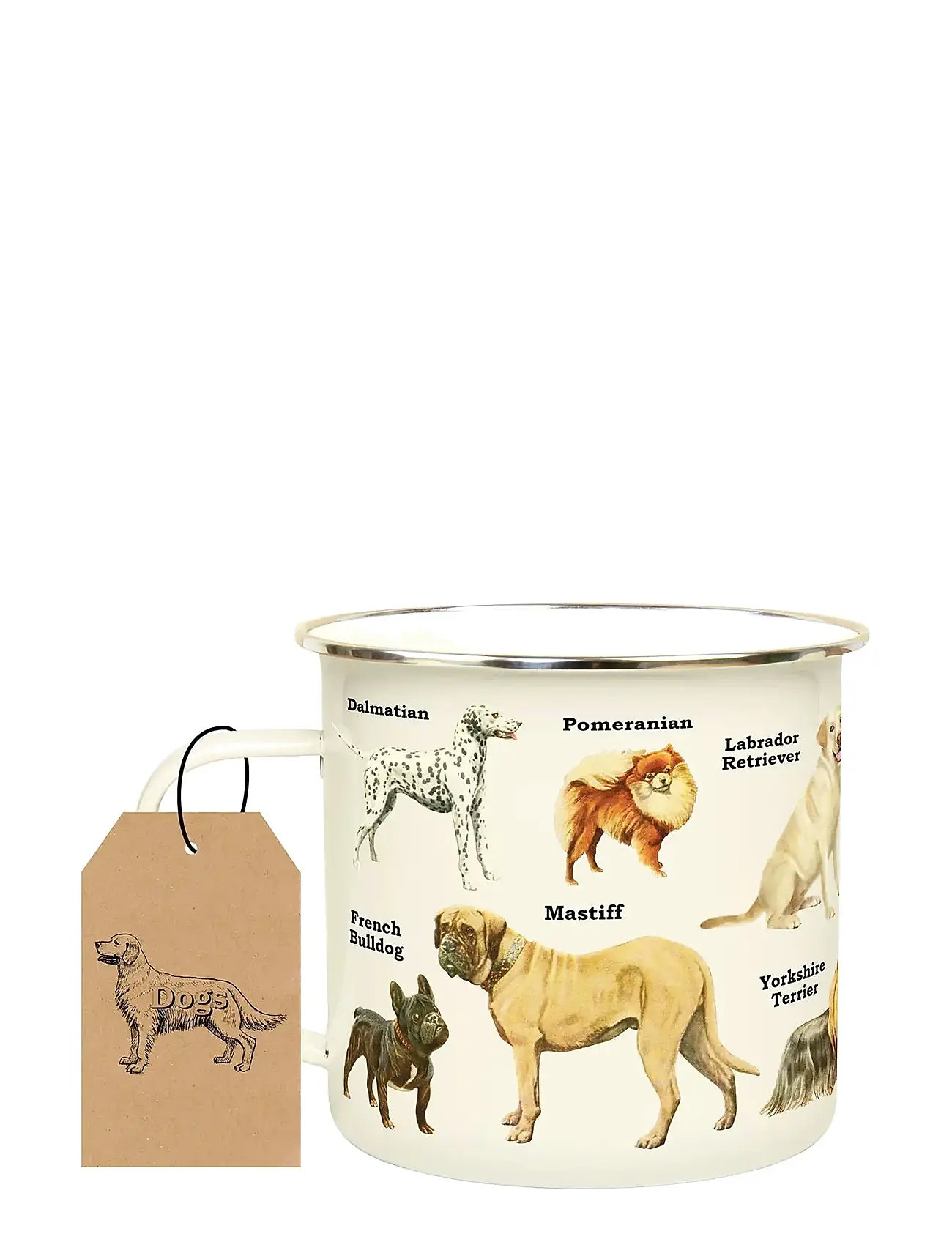 GIFT REPUBLIC Emalje Krus Hunde Weiß - 50 CL - Unisex