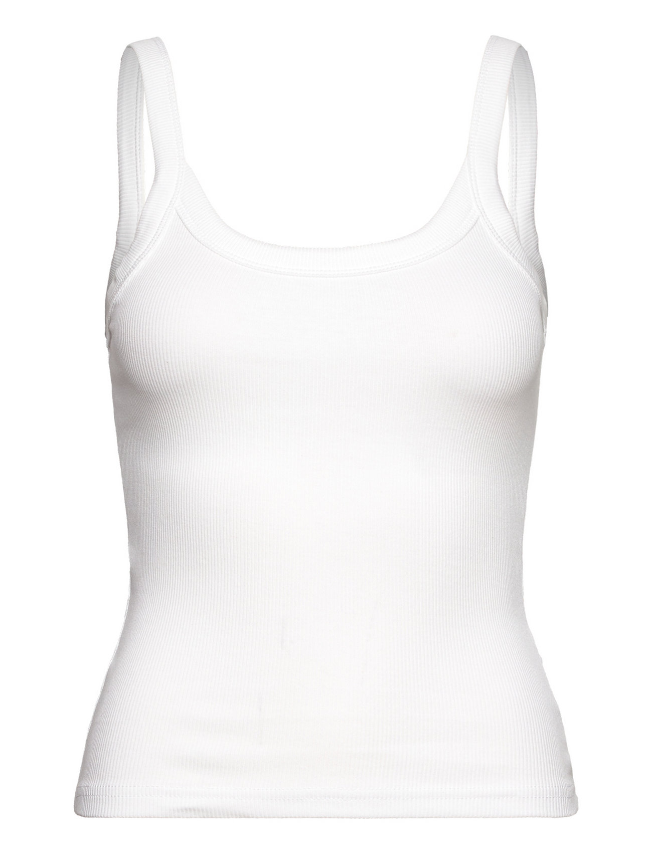 Gina Tricot Basic Rib Singlet, XXS, White, T-Shirts & Toppe > Uden Ærmer, Dame