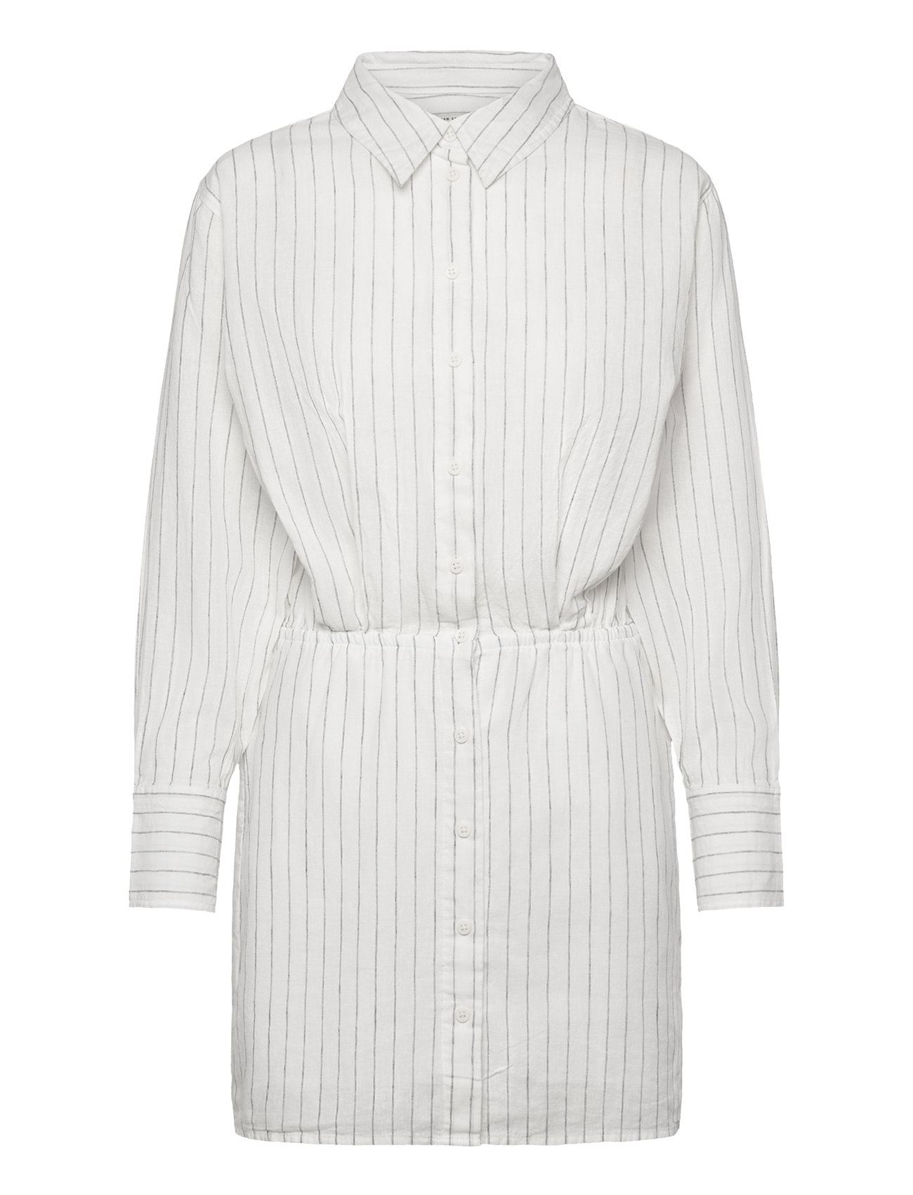 Linen Blend Shirt Dress Kort Kjole White Gina Tricot
