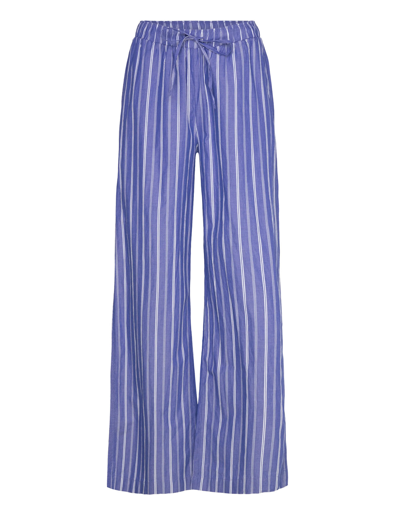 Gina Tricot Cotton Poplin Trousers, L, Blue, Bukser > Lige Ben, Dame