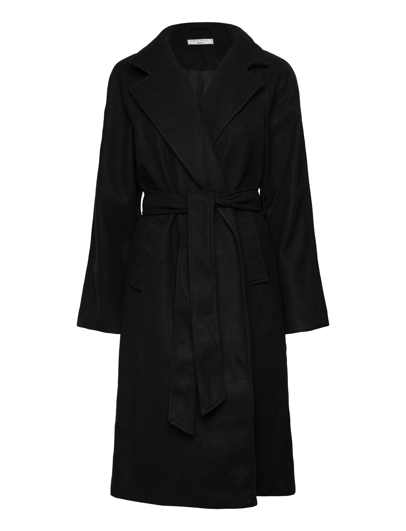 Gina Tricot Belted Long Coat Svart