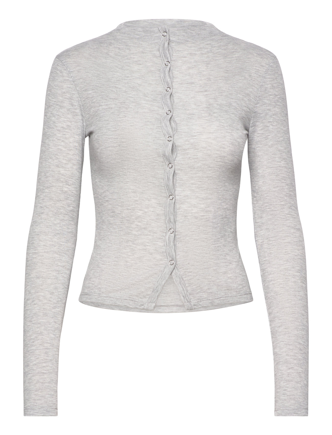 Gina Tricot Button Top, XL, Grey, Strik > Cardigans, Dame