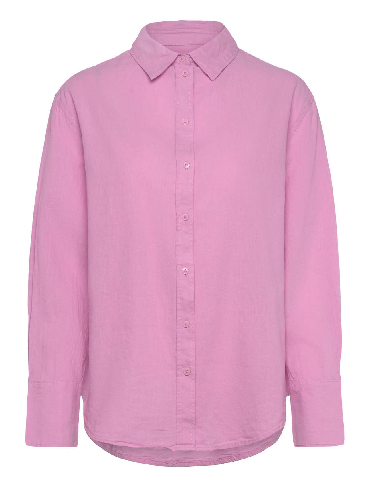 Gina Tricot Linen Blend Shirt, S, Pink, Skjorter > Skjorter I Hør, Dame