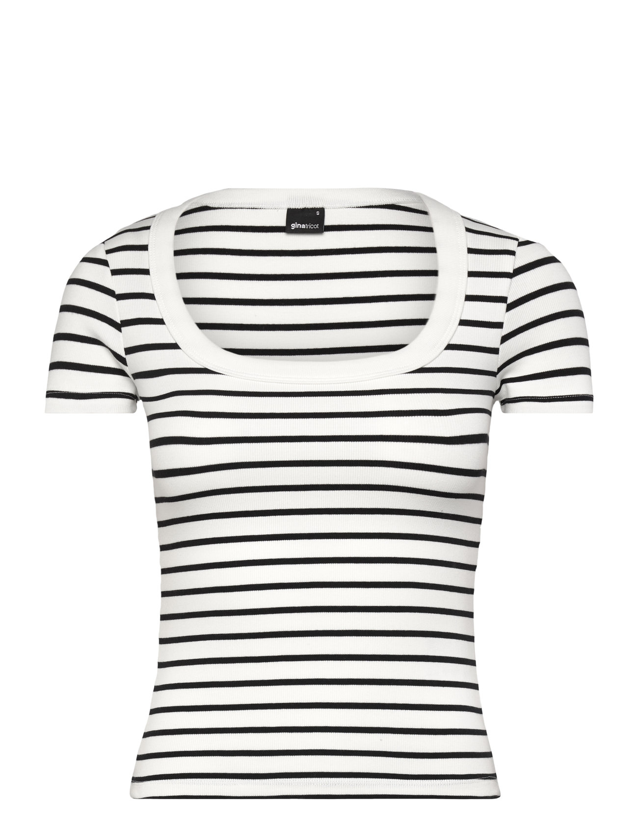 Gina Tricot Rib Short Sleeve Top Vit