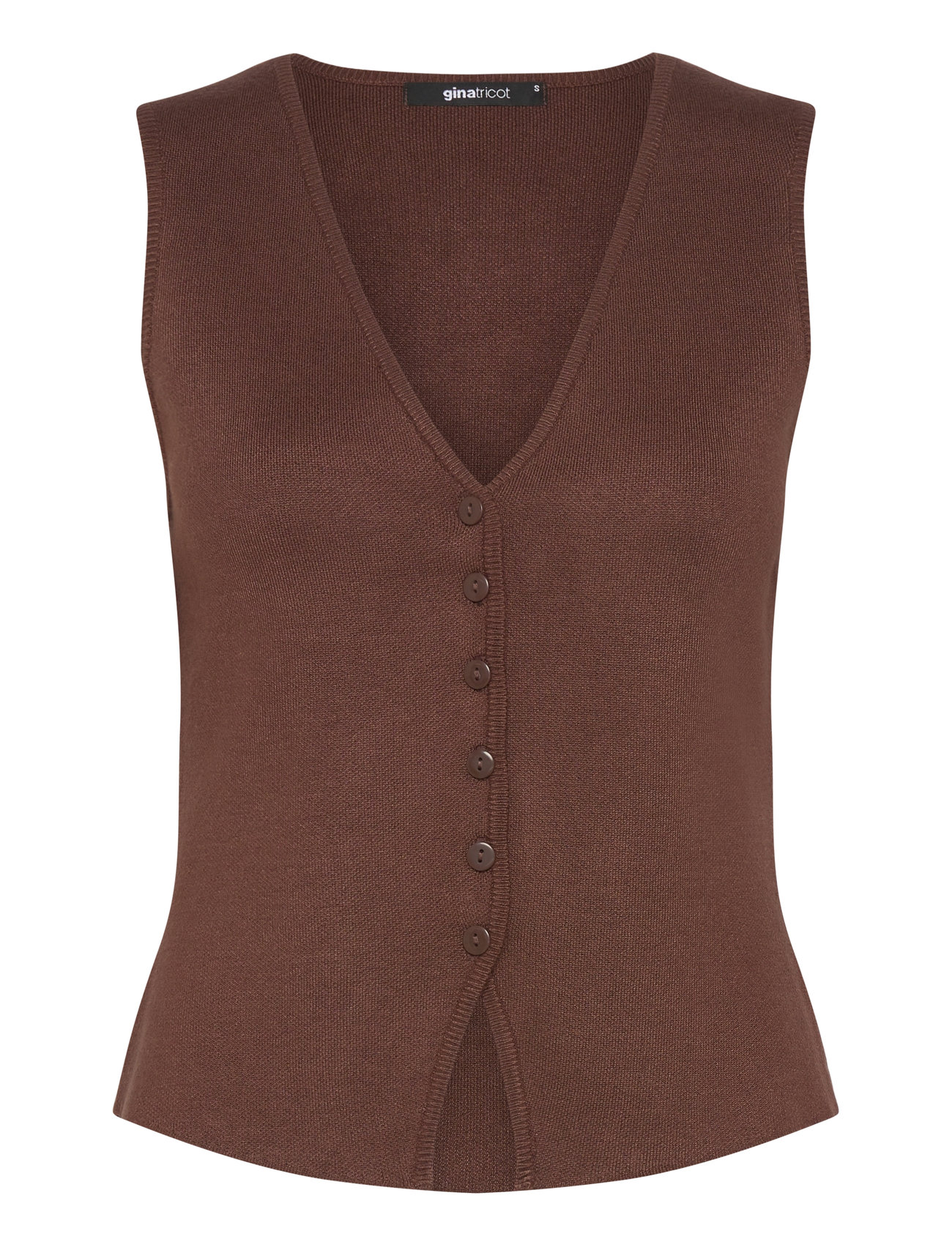 Knitted Vest Vests Knitted Vests Brown Gina Tricot