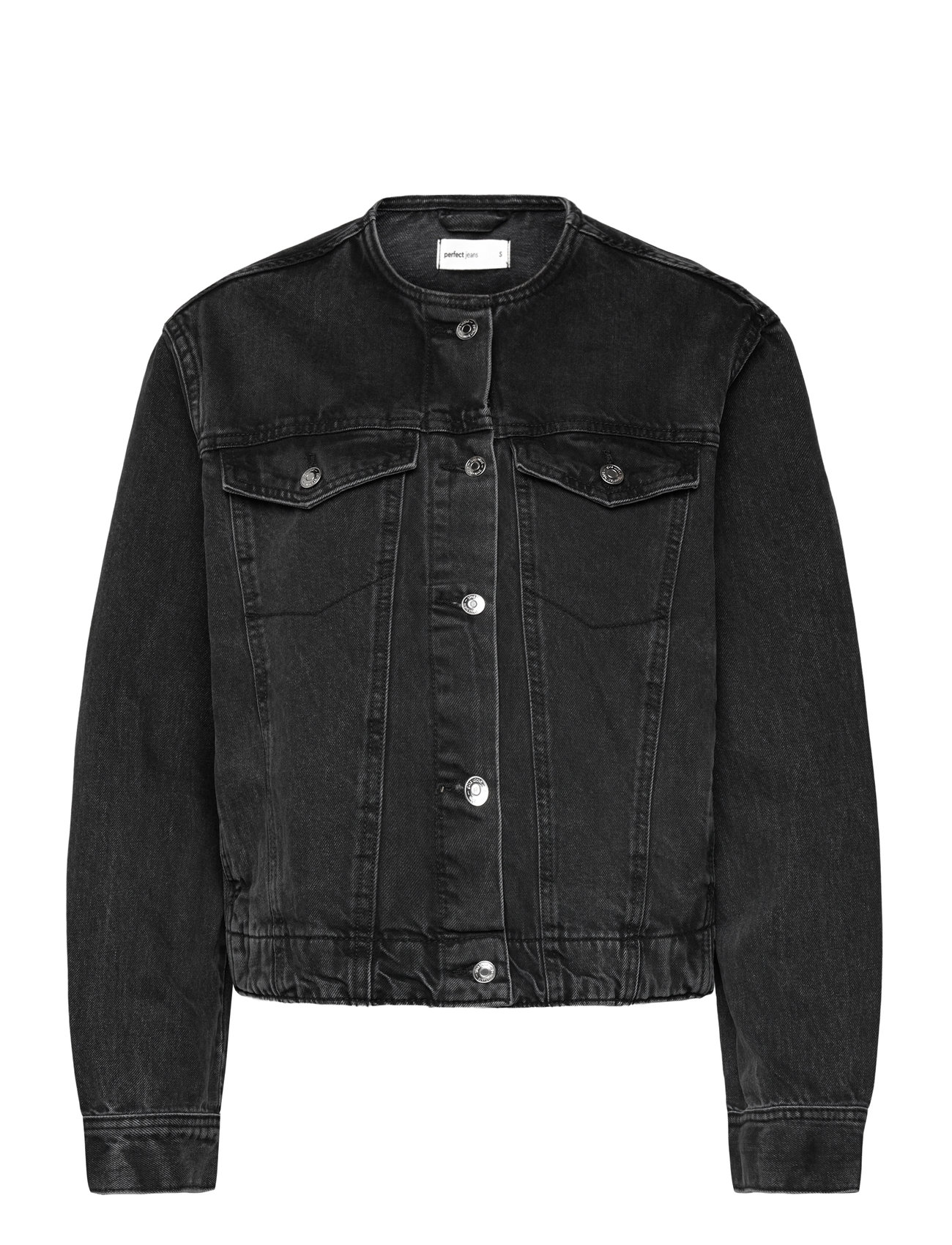 Gina Tricot Collarless Denim Jacket Svart