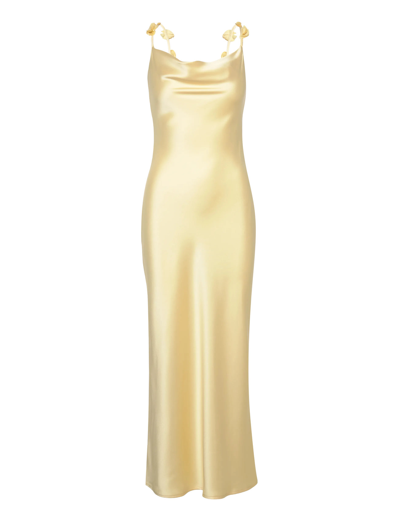 Cowl Neck Dress Maxikjole Festkjole Yellow Gina Tricot
