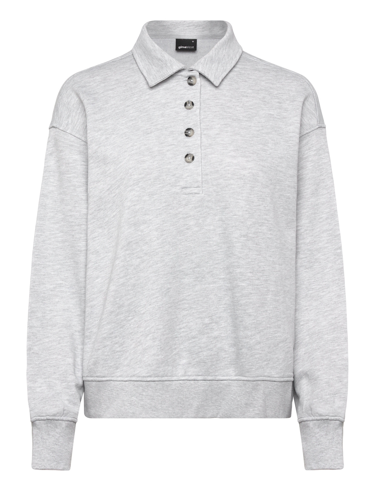 Gina Tricot Collar Sweater, S, Grey, Sweatshirts & Hættetrøjer > Sweatshirts, Dame