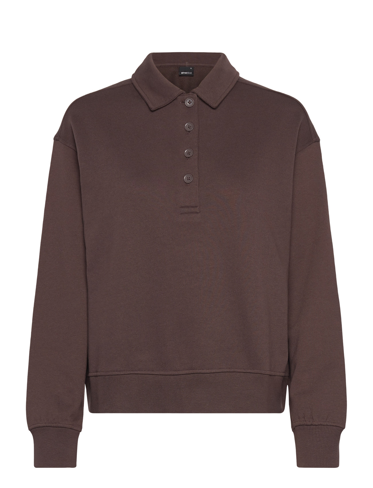 Gina Tricot Collar Sweater, XS, Brown, Sweatshirts & Hættetrøjer > Sweatshirts, Dame