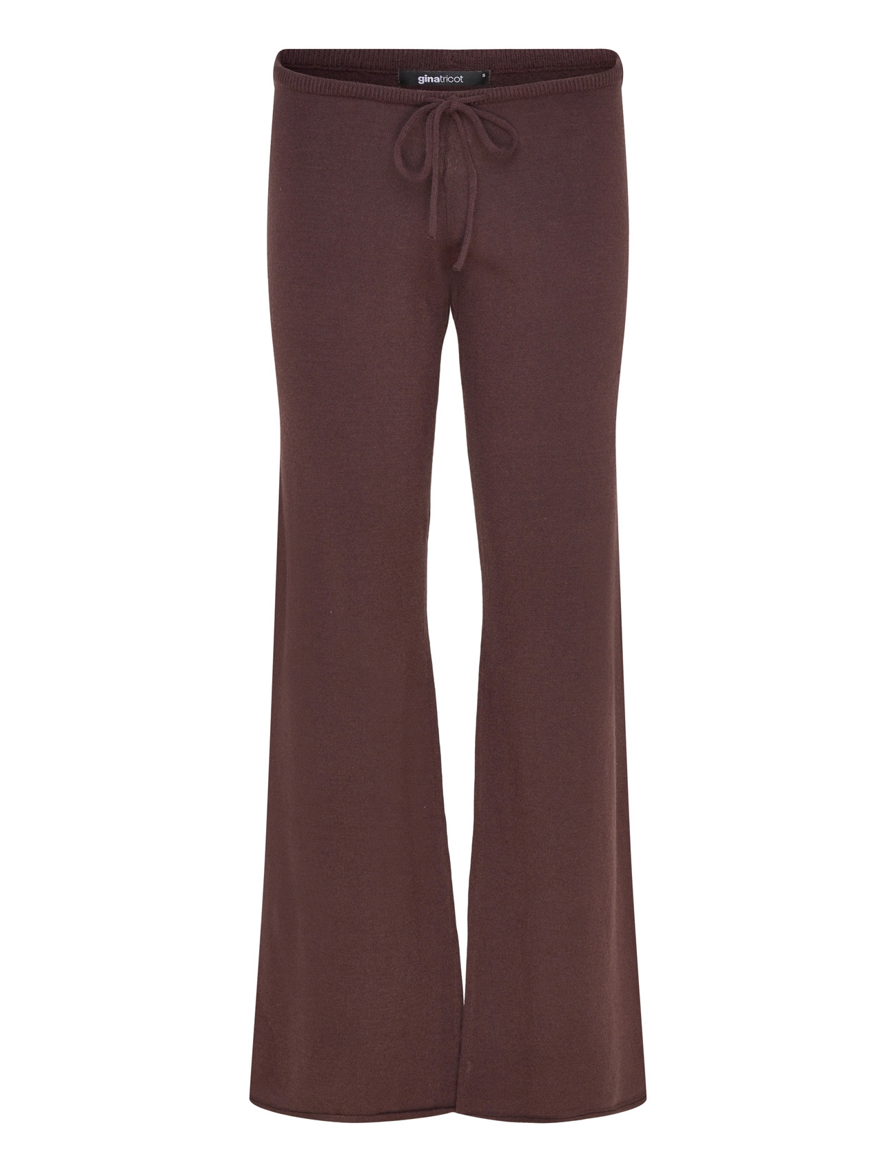 Gina Tricot Knitted Trousers, L, Brown, Bukser > Flared, Dame
