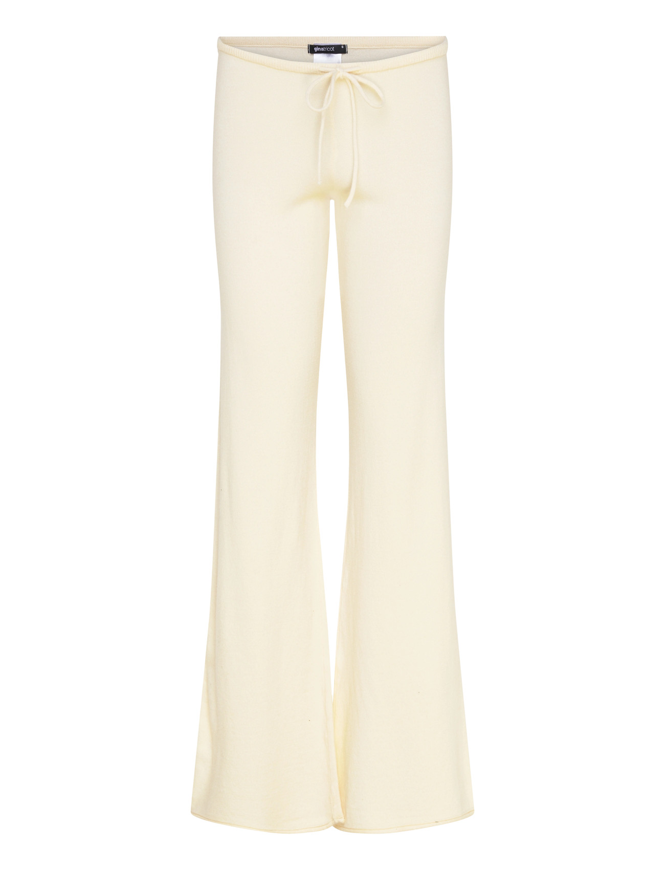 Gina Tricot Knitted Trousers, M, Cream, Bukser > Flared, Dame
