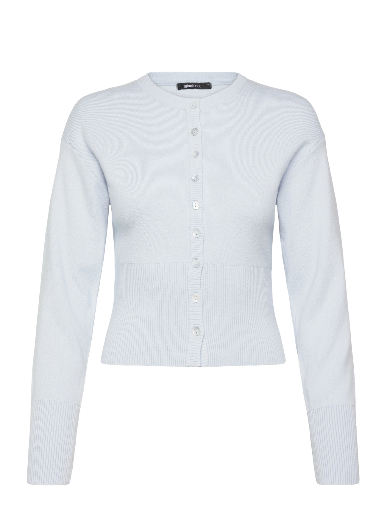 Gina Tricot Fitted Knitted Cardigan, S, Blue, Strik > Cardigans, Dame