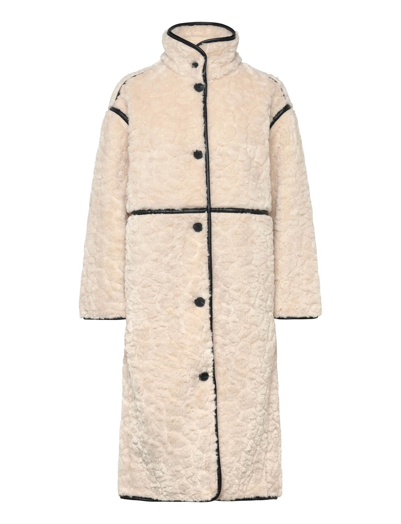 Gina Tricot Faux Fur Bonded Coat, S, Cream, Frakker > Vinterfrakker, Dame