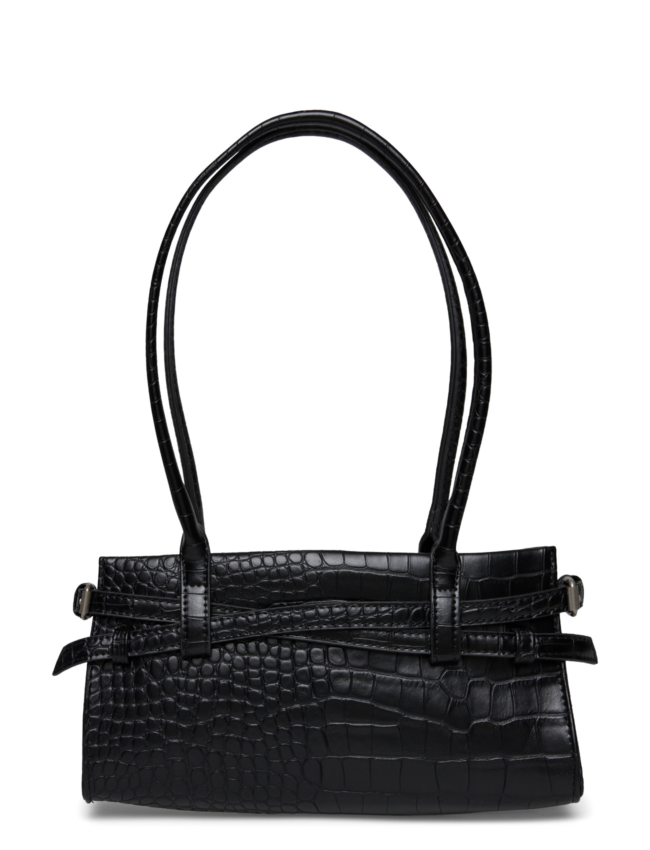 Gina Tricot Croco Buckle Shoulder Bag, One Size, Black, Tasker > Tasker Med Tophåndtag, Dame