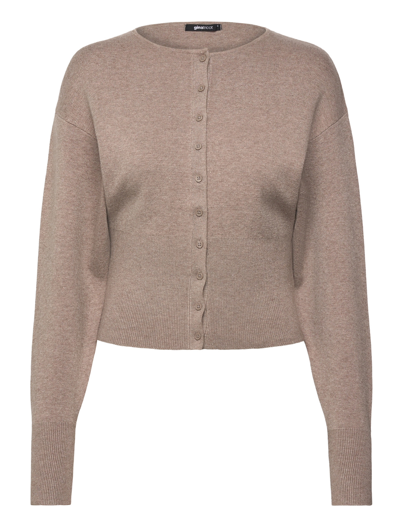 Gina Tricot Shaped Knitted Cardigan, L, Beige, Strik > Cardigans, Dame