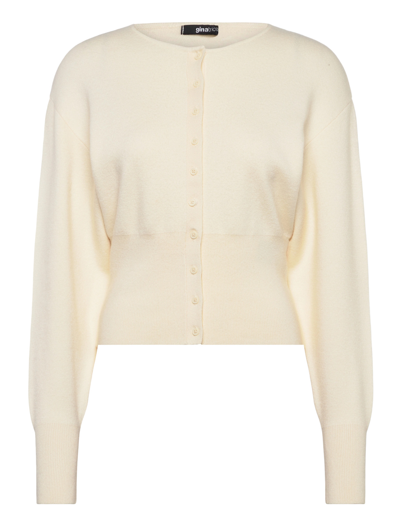 Gina Tricot Shaped Knitted Cardigan, L, Cream, Strik > Cardigans, Dame