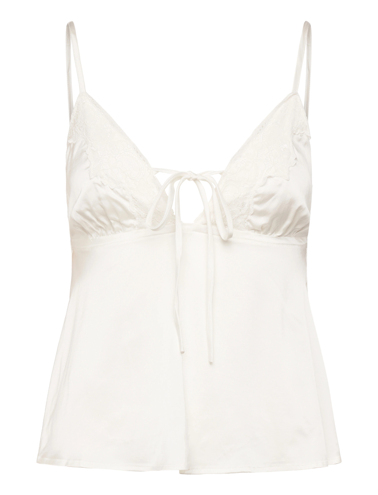 Gina Tricot Satin Loungewear Singlet, M, White, Nat- Og Loungewear > Toppe, Dame