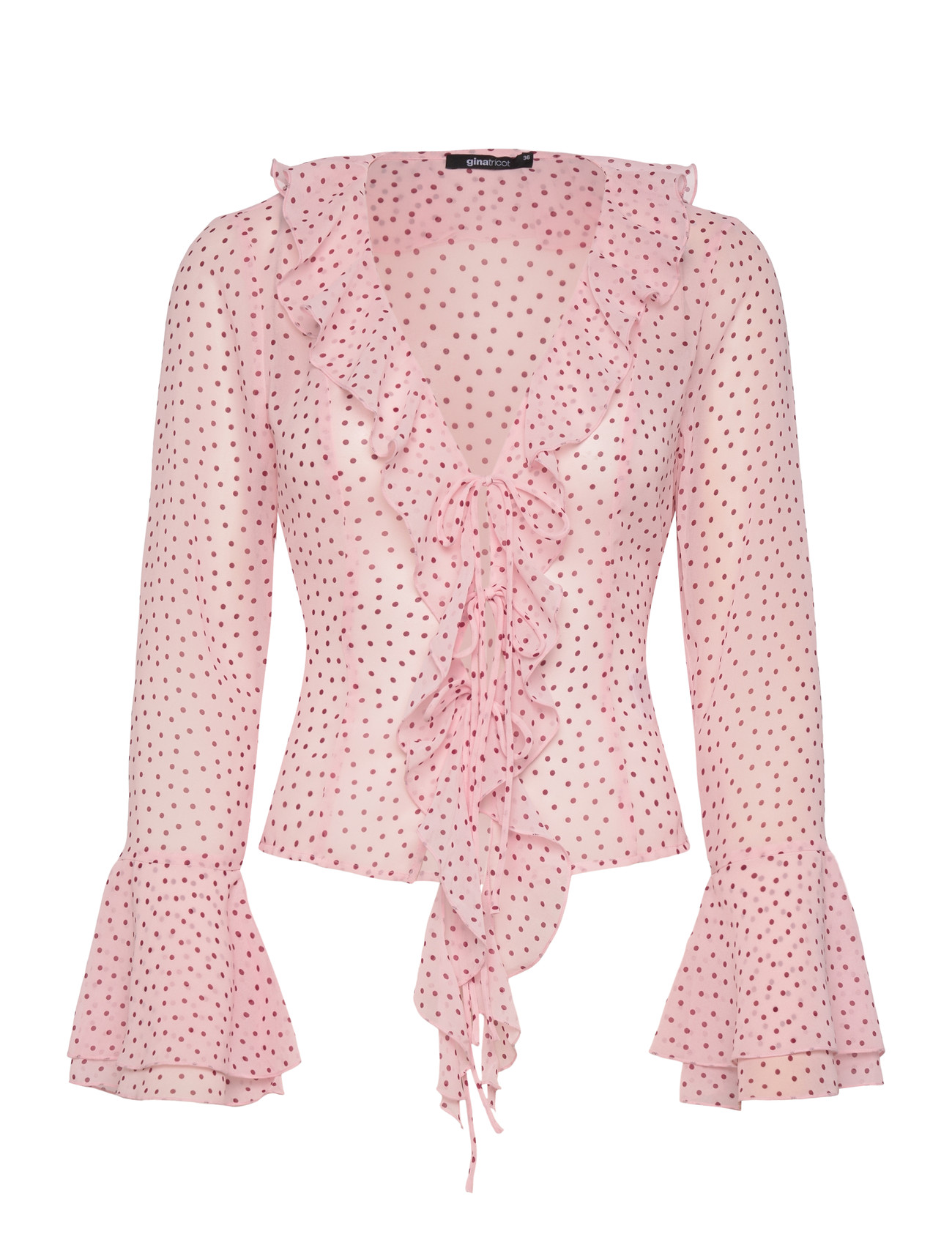 Gina Tricot Frill Blouse, 40, Pink, Bluser > Langærmede, Dame