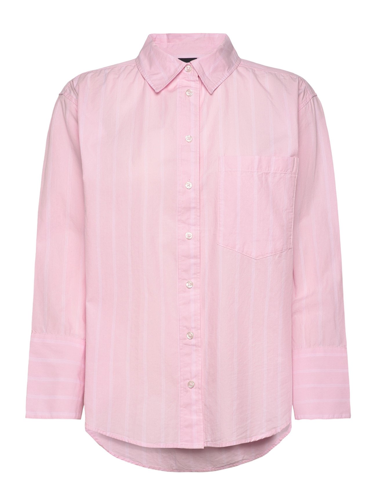 Gina Tricot Poplin Shirt, S, Pink, Skjorter > Langærmede, Dame