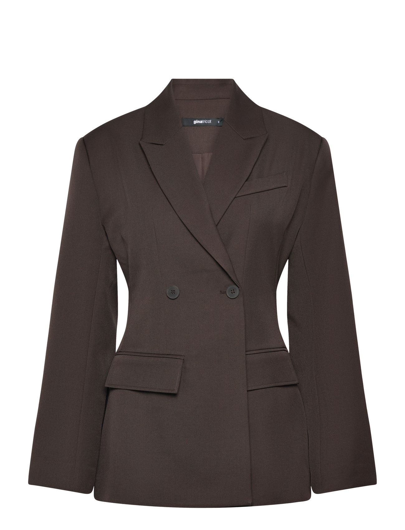 Gina Tricot Shaped Blazer, L, Brown, Blazere > Dobbeltradede Blazere, Dame