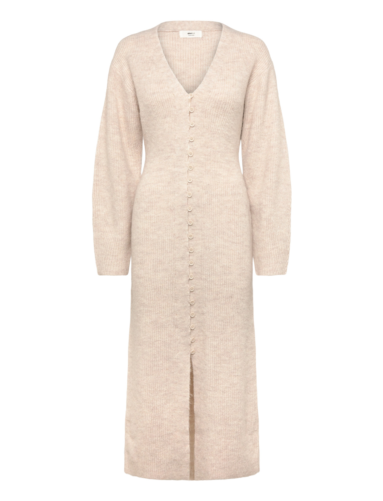 Gina Tricot Shaped Knitted Dress, L, Beige, Kjoler > Strikkede Kjoler, Dame