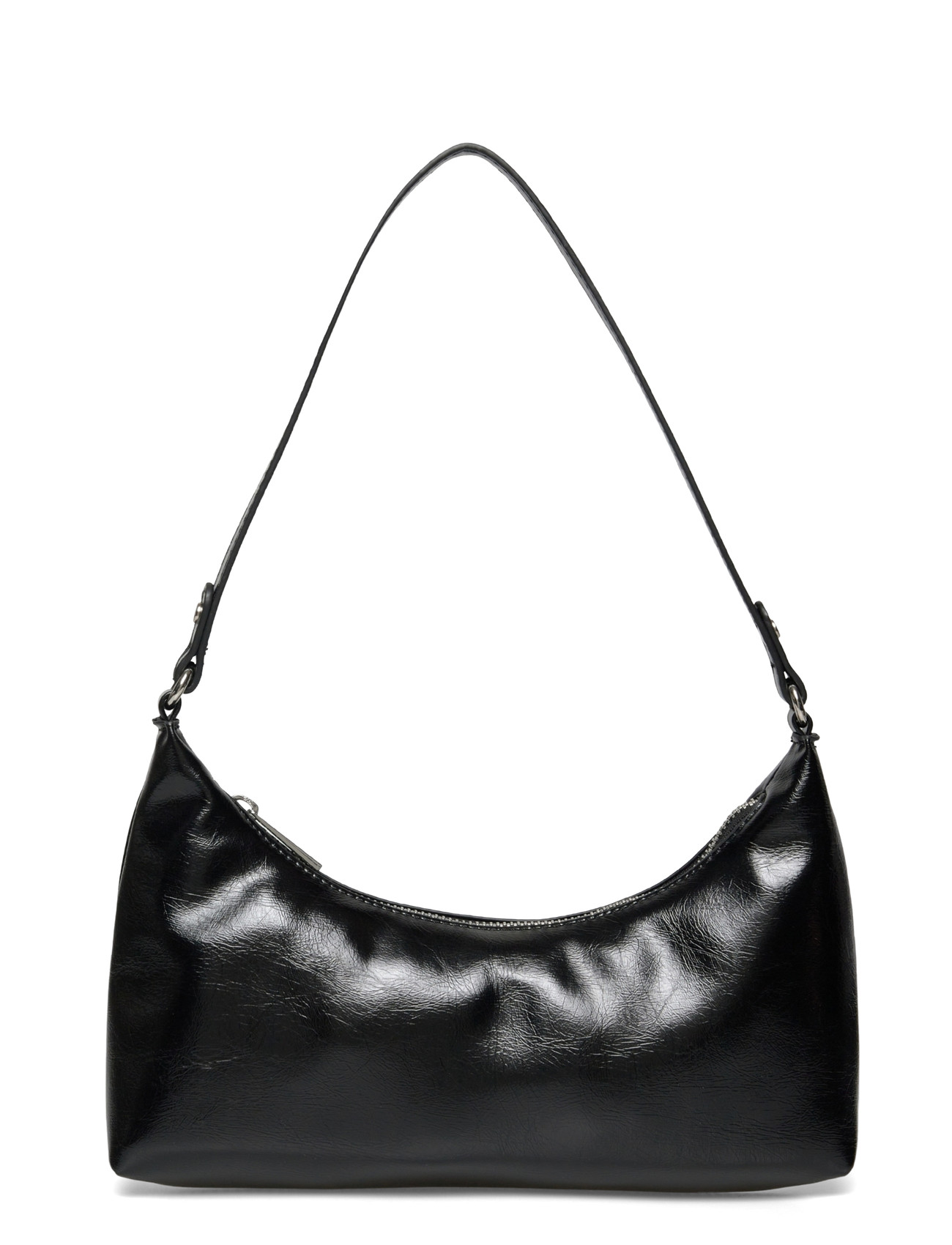 Gina Tricot Patent Shoulder Bag, One Size, Black, Tasker > Tasker Med Tophåndtag, Dame