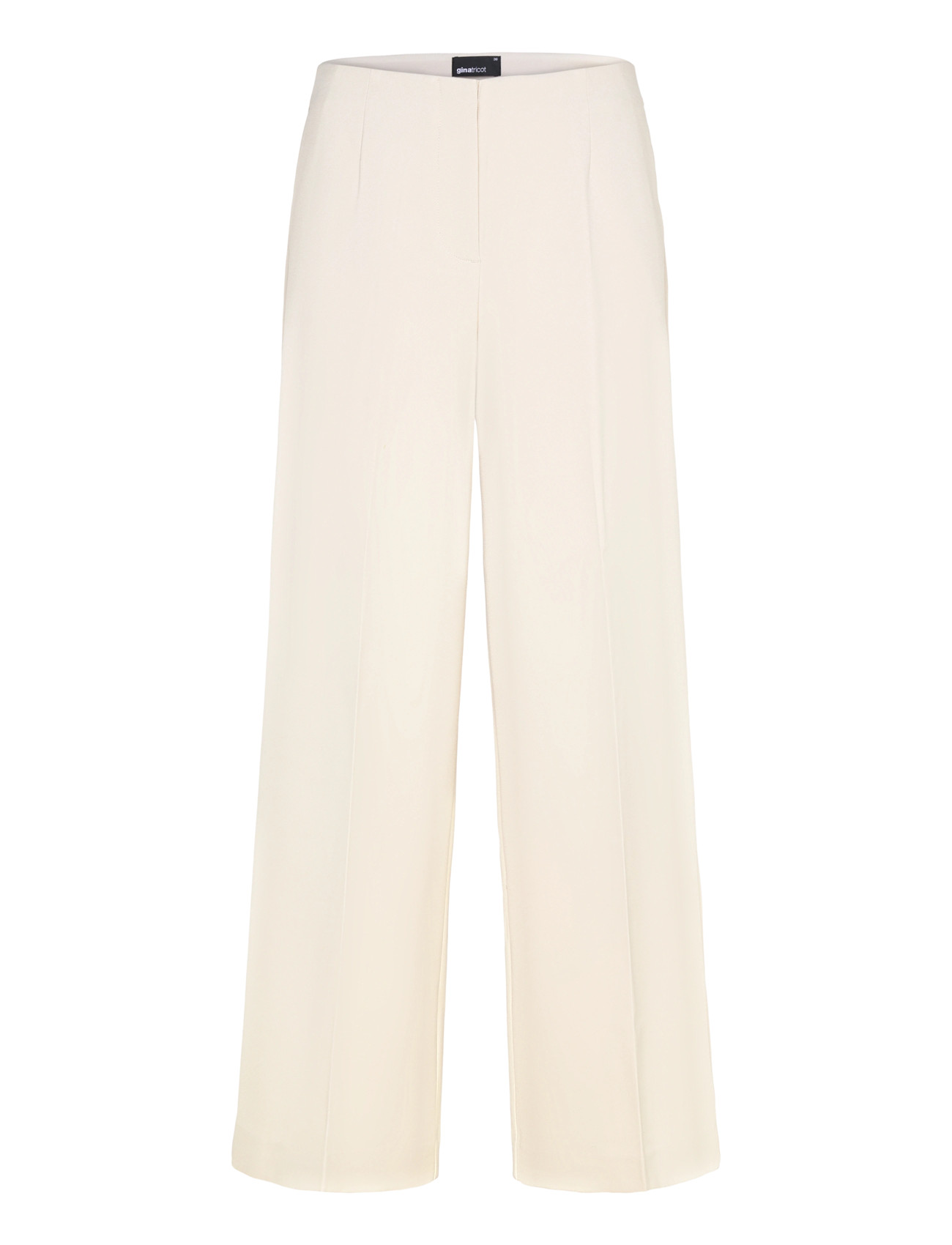 Gina Tricot High Waist Wide Trousers, 36, Cream, Bukser > Brede Ben, Dame