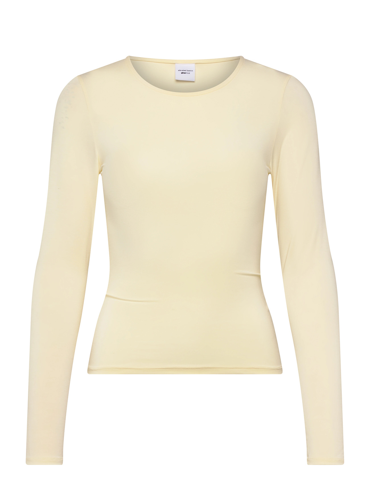Gina Tricot Slim Fit Long Sleeve Top, L, Yellow, T-Shirts & Toppe > Langærmede, Dame