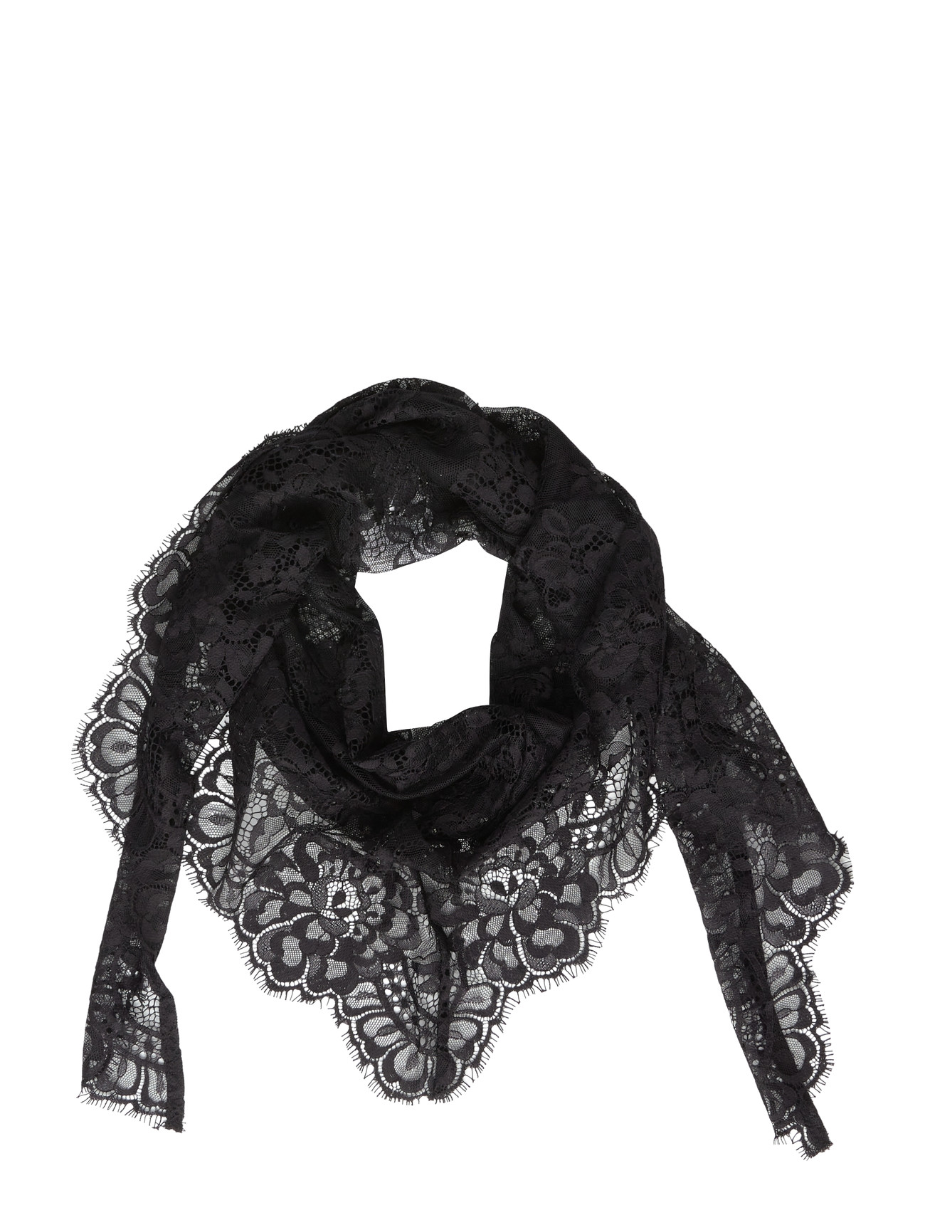 Gina Tricot Lace Hip Scarf, One Size, Black, Tørklæder > Letvægtstørklæder, Dame