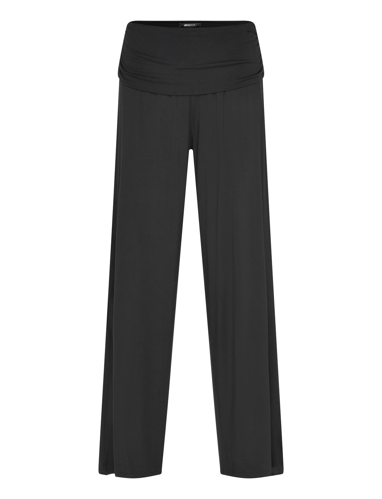 Gina Tricot Folded Wide Yoga Trousers, XL, Black, Sport Pants > Sport Training Pants, Dame