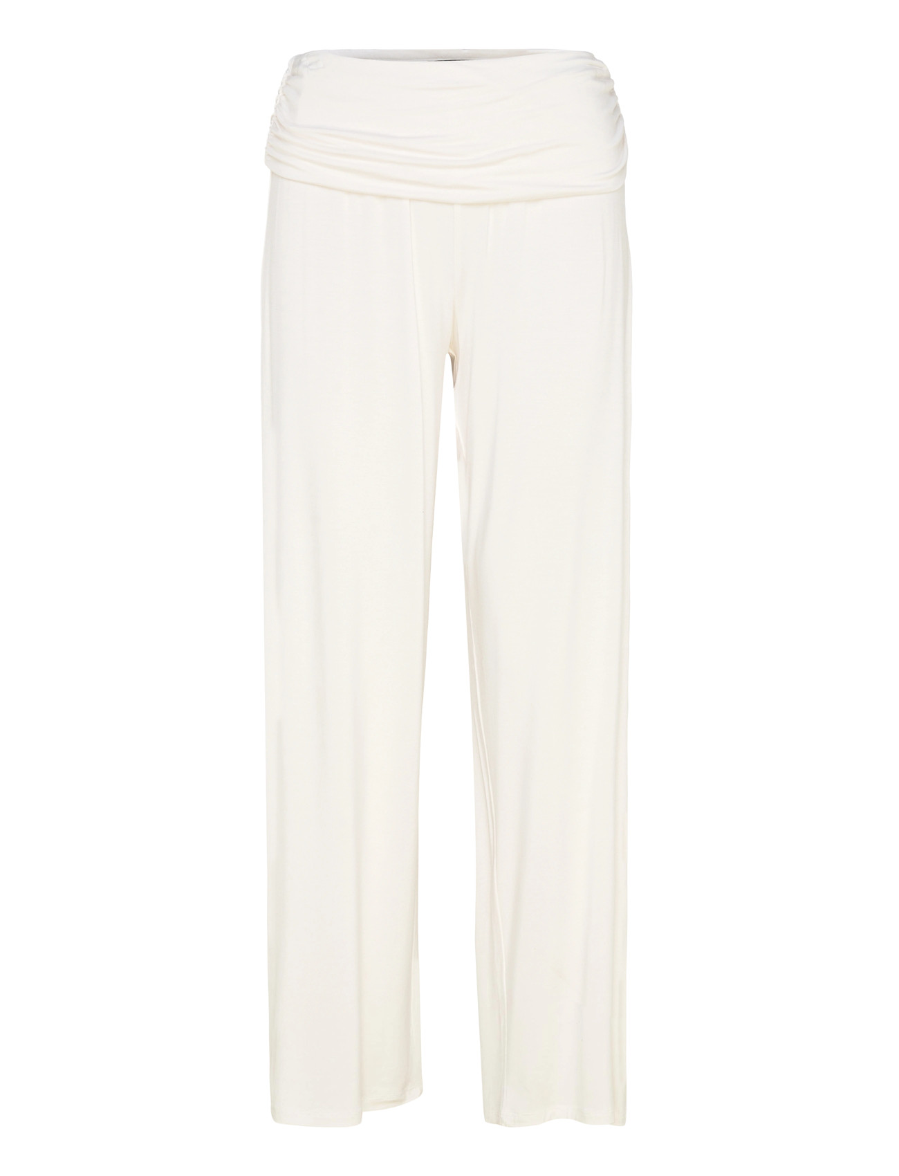 Gina Tricot Folded Wide Yoga Trousers, XL, Cream, Sport Pants > Sport Training Pants, Dame