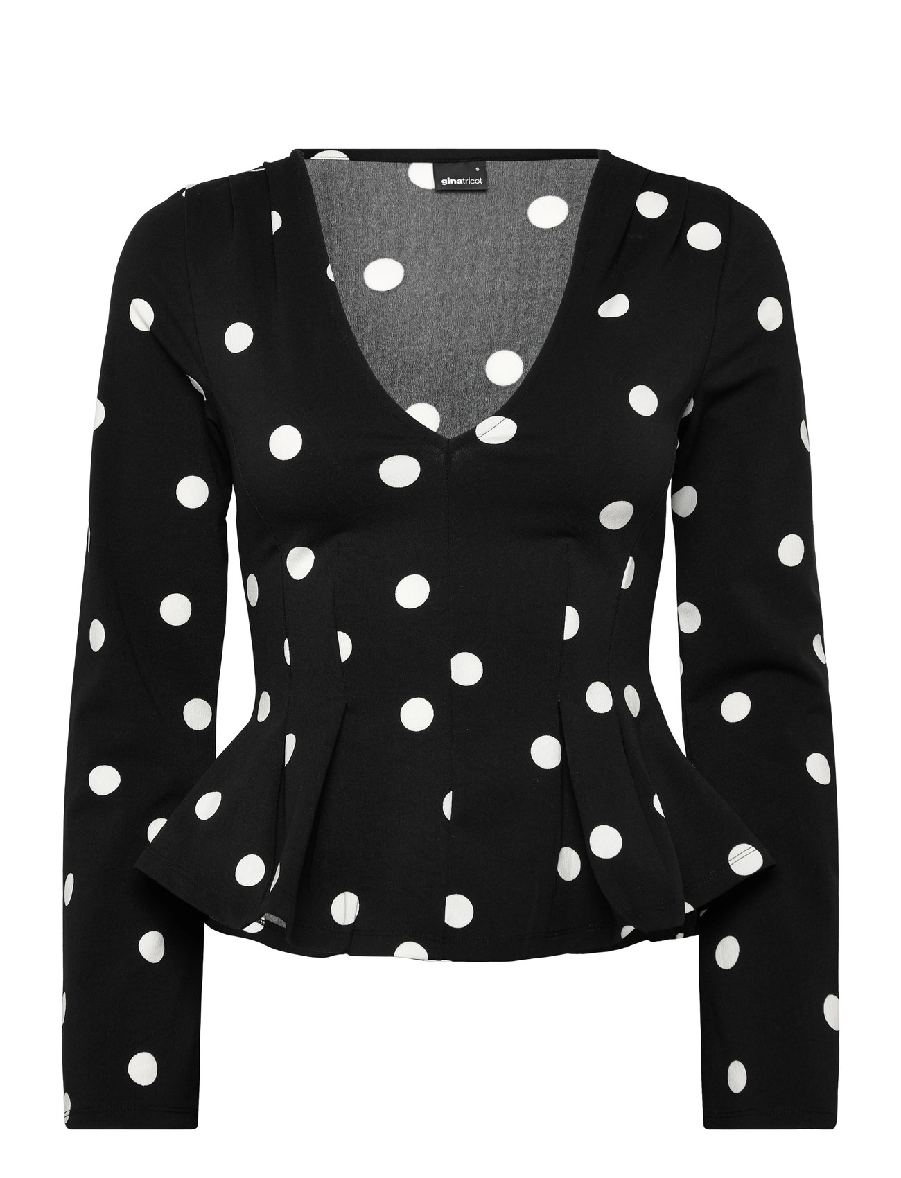 Gina Tricot Peplum Top, L, Black, T-Shirts & Toppe > Langærmede, Dame