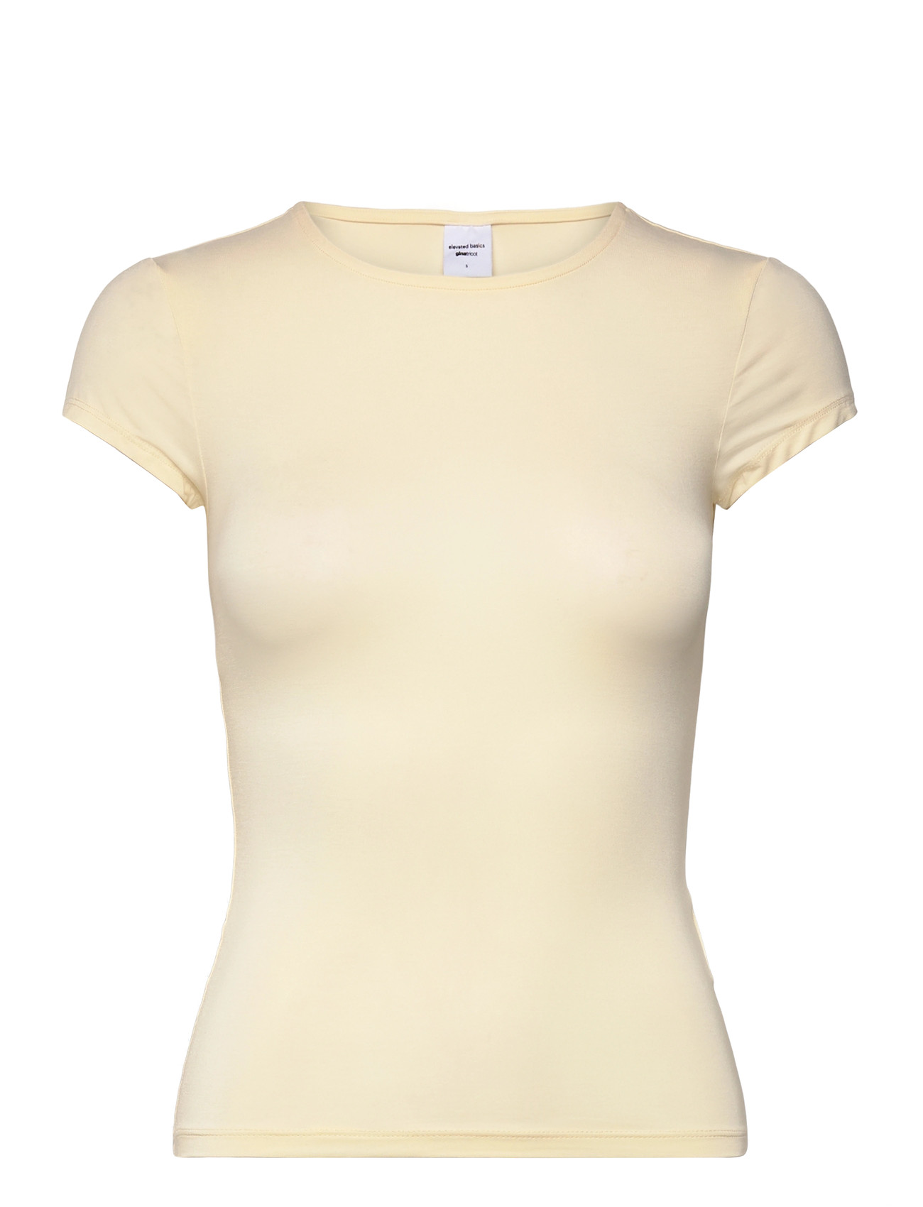Gina Tricot Slim Fit Top, XS, Yellow, T-Shirts & Toppe > Kortærmede, Dame