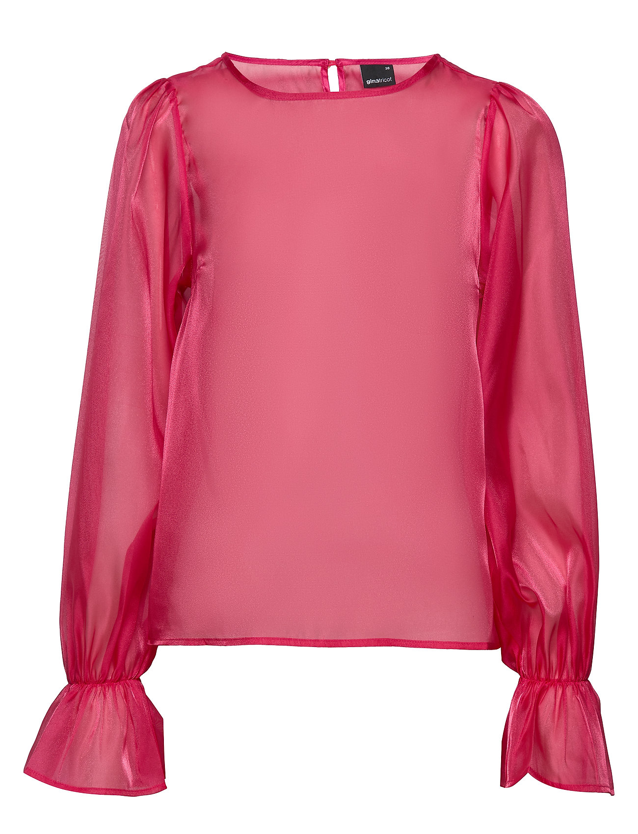 Gina Tricot Signe Organza Blouse Blus Långärmad Rosa [Color: STRONG PINK ][Sex: Women ][Sizes: 34 ]