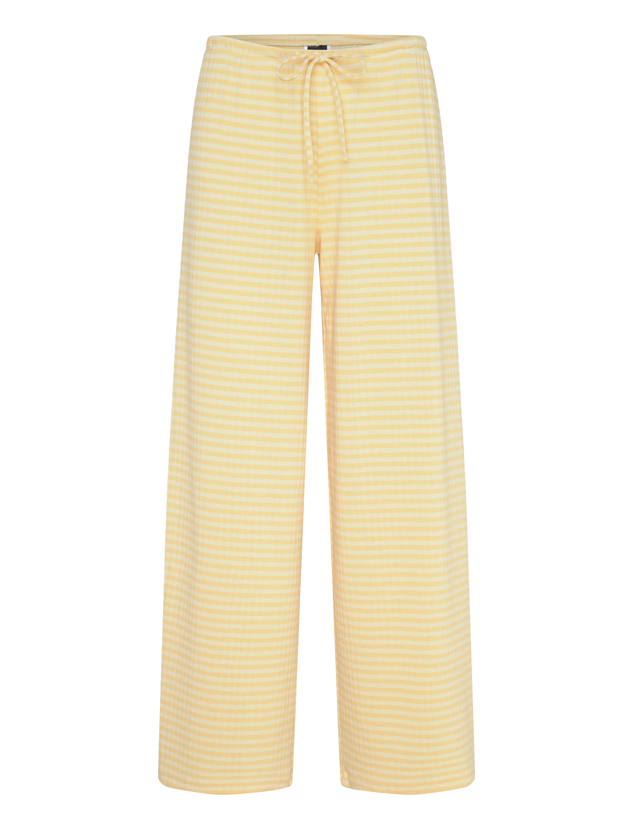 Gina Tricot Striped Soft Trousers, XL, Yellow, Bukser > Brede Ben, Dame