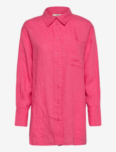 Aliette linen shirt - långärmade skjortor - rouge red (3430)