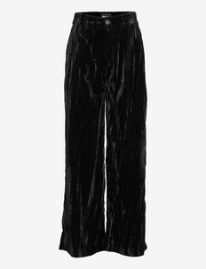 Kirsten velvet trousers - wijde broeken - black (9000)