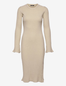 Fleur knitted dress - neulemekot - beige (1040)