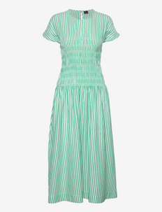 Deanna dress - summer dresses - green stripe (6982)