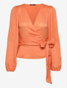 Moa wrap top - blouses met lange mouwen - cadmium orange