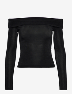 Off shoulder top - blouses met lange mouwen - black
