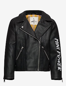 Mini biker jacket - BLACK/TEXT