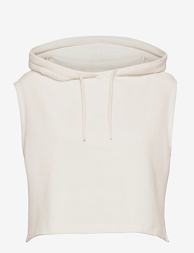 off white sleeveless hoodie