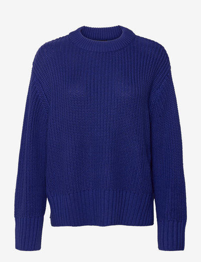 Alba knitted sweater - tröjor - royal blue (5780)
