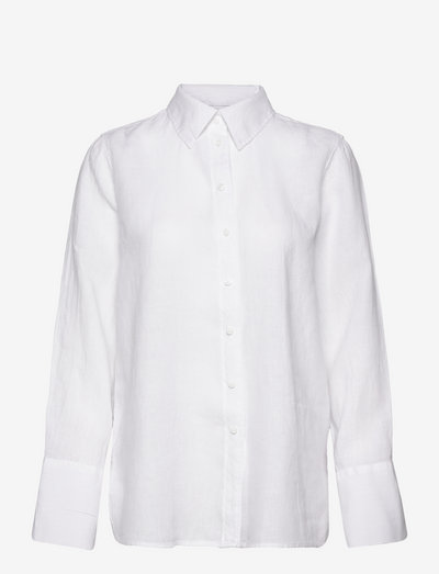 Lovisa linen shirt - långärmade skjortor - white (1000)