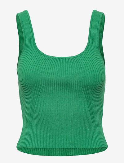 Clara knitted singlet - linnen - ming green (6953)