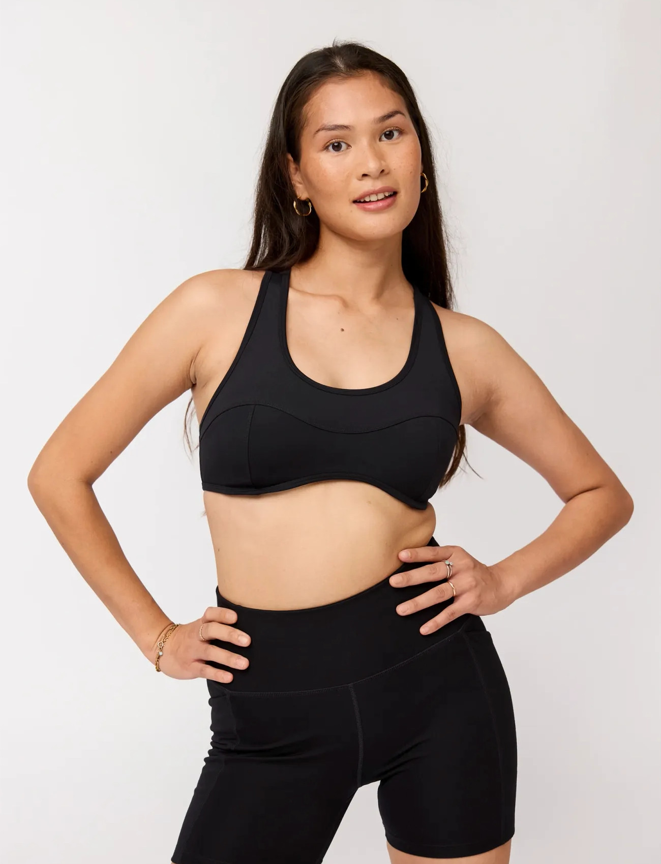 Girlfriend Collective Connie Curved Bra, S, Black, Sport Clothing > Sport Bras - All, Dame