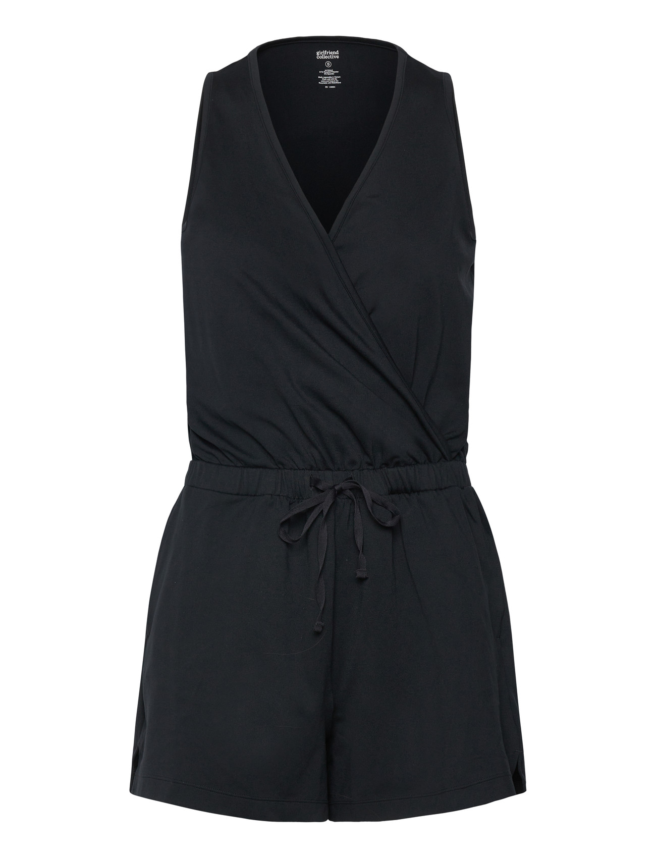 GIRLFRIEND COLLECTIVE Reset Wrap Romper, One Piece Schwarz - L - Damen