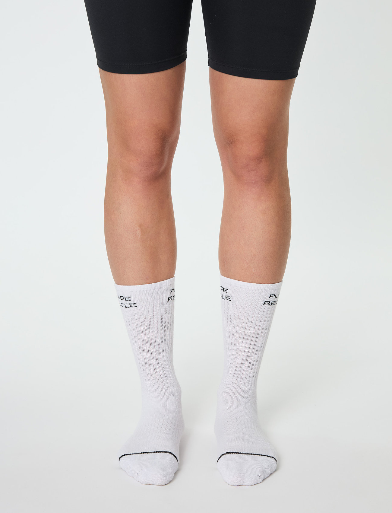 Girlfriend Collective Please Recycle Crew Sock, One Size, White, Sport Clothing > Sport Socks, Dame
