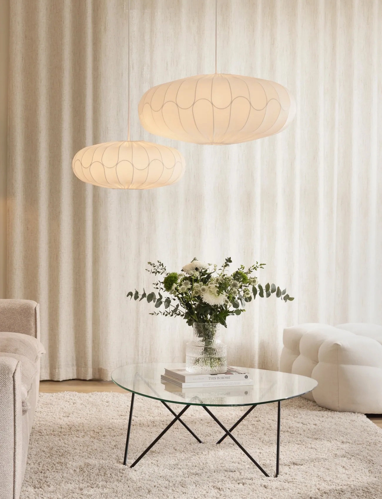 Globen Lighting Lamp Shade Bladverk 50 White, H20, White, Belysning > Lampeskærme, Unisex